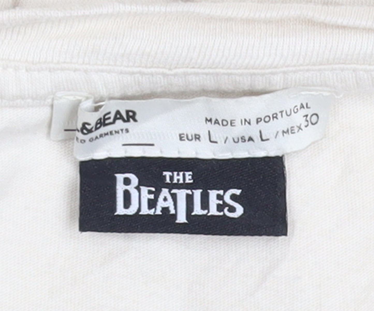 Pull & Bear The Beatles Ivory Women's T-Shirt L Short Sleeve Graphic Retro