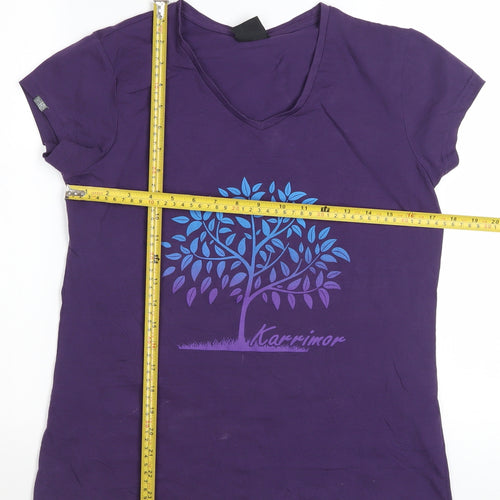 Karrimor Women's Purple V-Neck Short Sleeve Cotton T-Shirt Size 14