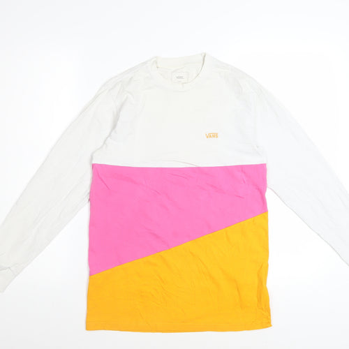Vans Women's Multicoloured Long Sleeve Cotton Colourblock T-Shirt Size S