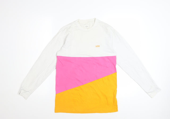 Vans Women's Multicoloured Long Sleeve Cotton Colourblock T-Shirt Size S