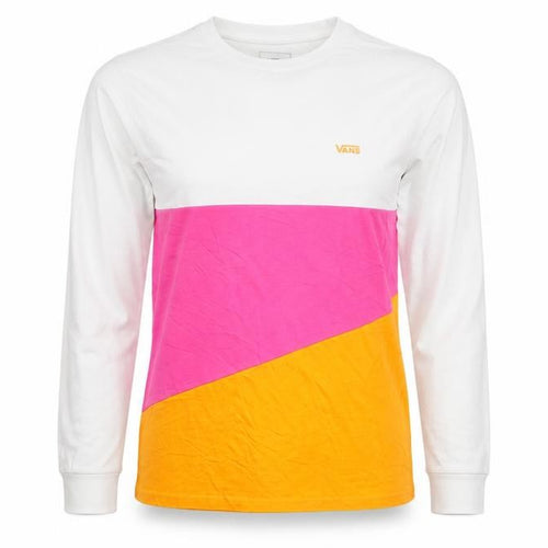 Vans Women's Multicoloured Long Sleeve Cotton Colourblock T-Shirt Size S