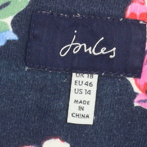 Joules Women’s Multicoloured Floral Stripe Long Sleeve Cotton Top Size 18