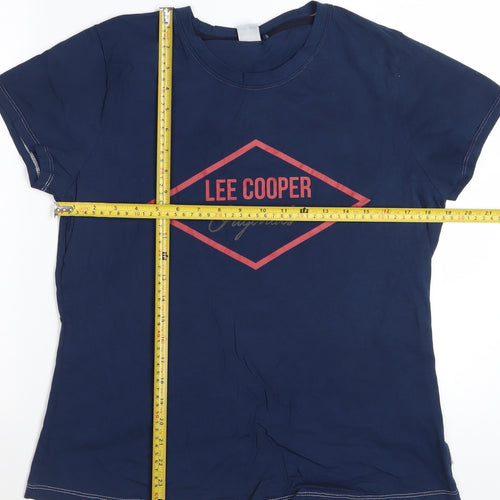 Lee Cooper Women's Blue Crew Neck Short Sleeve Cotton T-Shirt Size 18