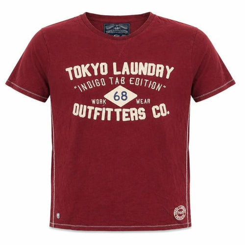 Tokyo Laundry Men's Red Graphic Regular Fit Cotton T-Shirt Size M
