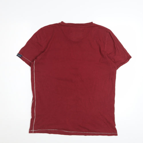 Tokyo Laundry Men's Red Graphic Regular Fit Cotton T-Shirt Size M
