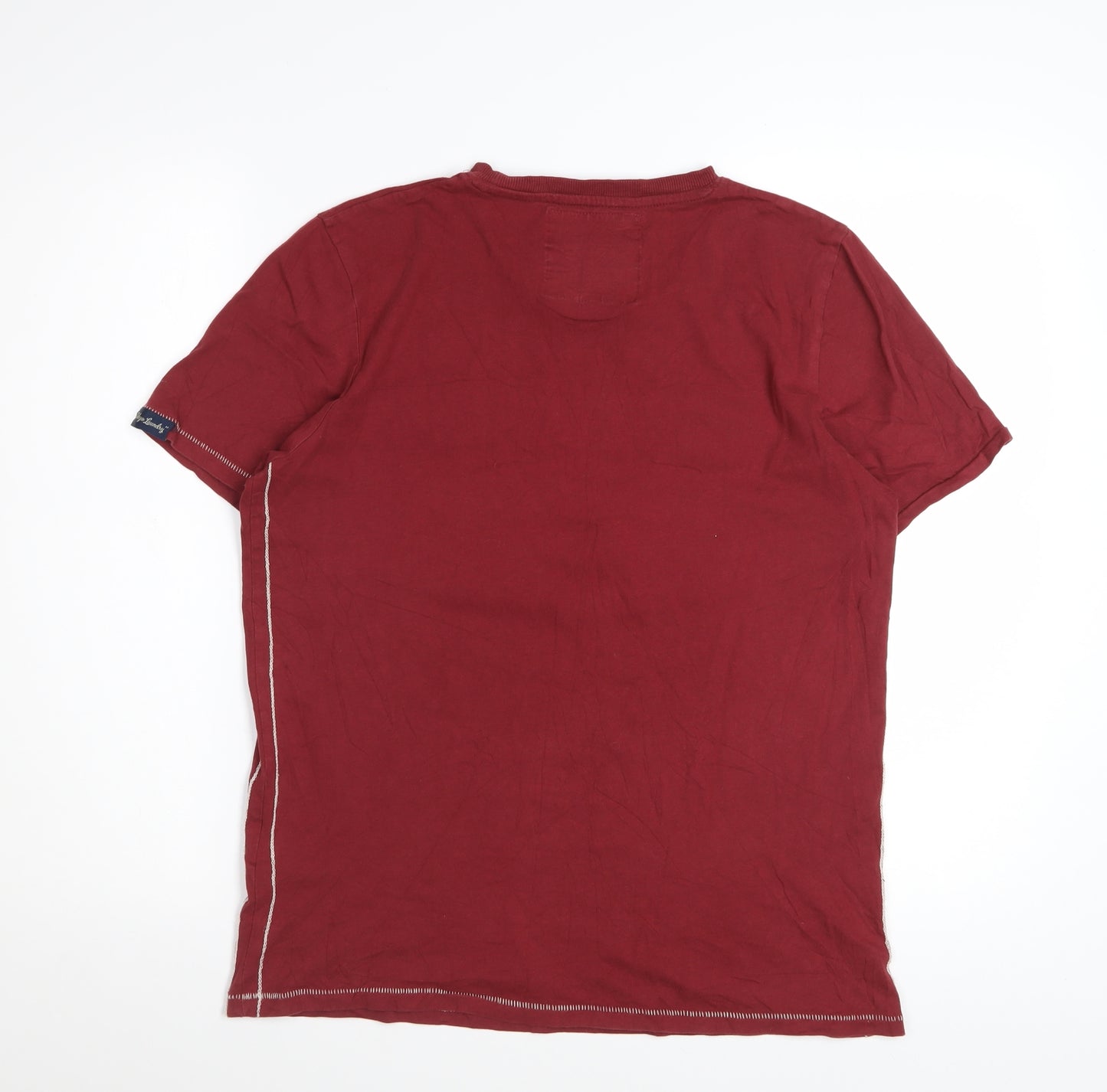 Tokyo Laundry Men's Red Graphic Regular Fit Cotton T-Shirt Size M