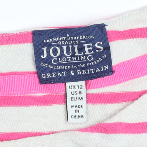 Joules Women’s Pink Striped Cotton Shift Dress Size 12