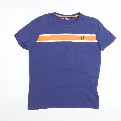 Lyle & Scott Boys Blue 14-15 Years Cotton Crew Neck Logo T-Shirt