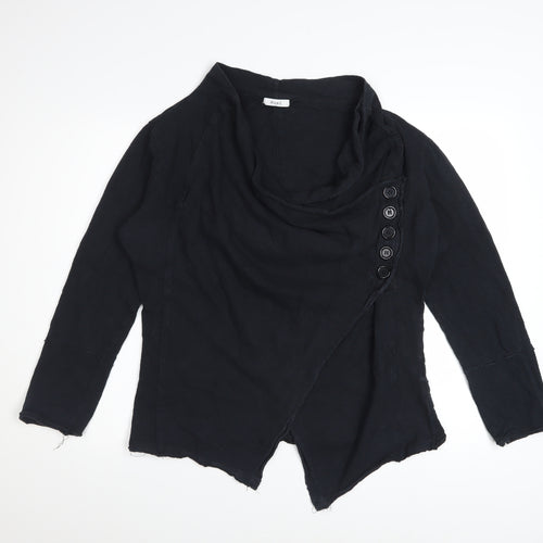 Alice C Women Black Size 20 Cowl Neck Wrap Blouse Long Sleeve Cotton
