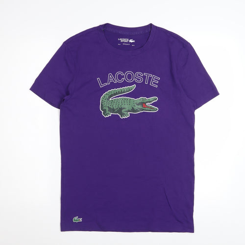 Lacoste Sport Men’s Purple Graphic Crocodile Regular Fit T-Shirt Size S