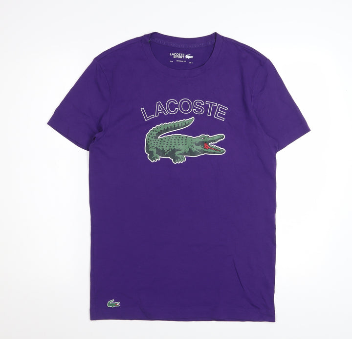 Lacoste Sport Men’s Purple Graphic Crocodile Regular Fit T-Shirt Size S