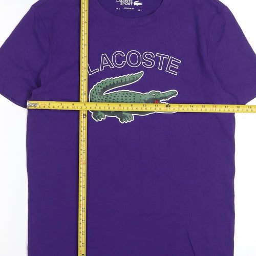 Lacoste Sport Men’s Purple Graphic Crocodile Regular Fit T-Shirt Size S