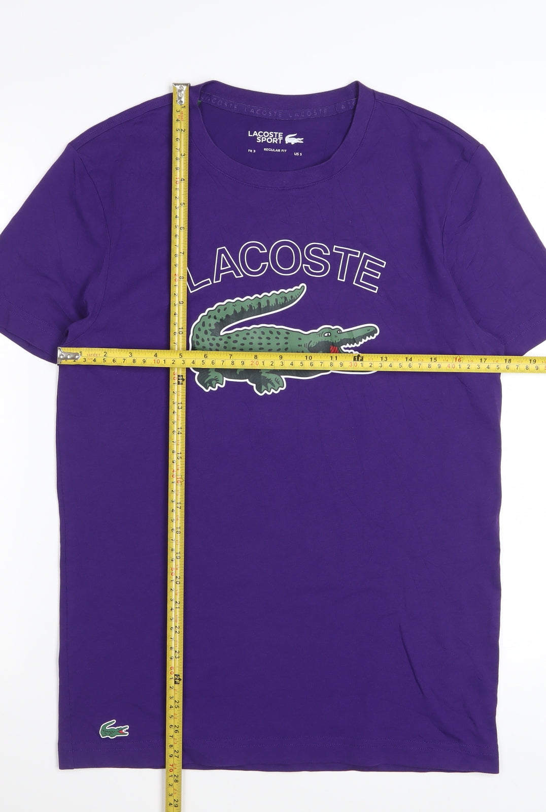 Lacoste Sport Men’s Purple Graphic Crocodile Regular Fit T-Shirt Size S