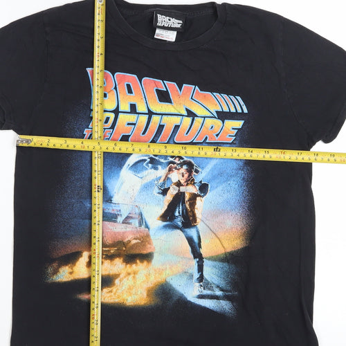 Back to the Future Women's Black Graphic T-Shirt Size S