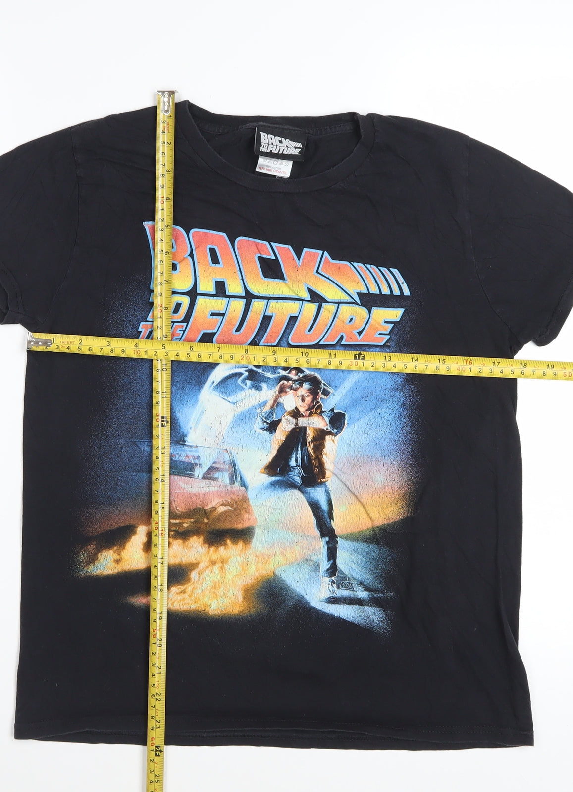 Back to the Future Women's Black Graphic T-Shirt Size S