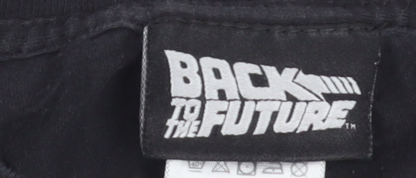 Back to the Future Women's Black Graphic T-Shirt Size S