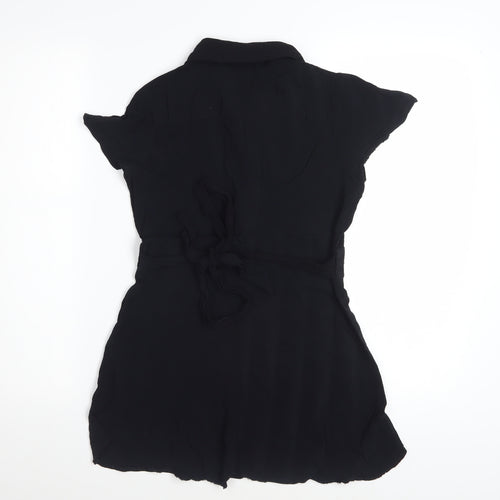 Rocha.John Rocha Women's Black Viscose Collared Tunic Blouse Size 10