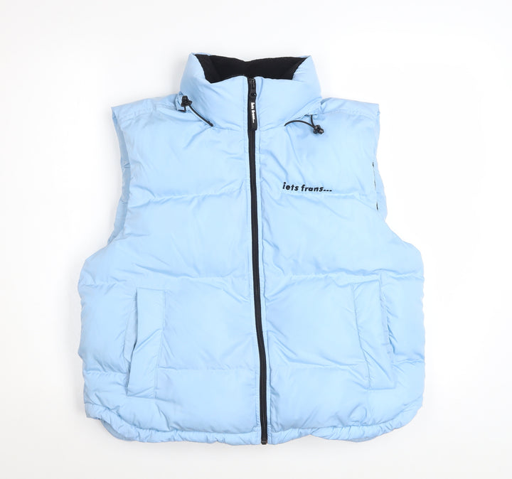 iets frans Women Blue Puffer Waistcoat Gilet M Polyester Zip