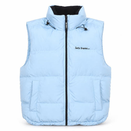 iets frans Women Blue Puffer Waistcoat Gilet M Polyester Zip