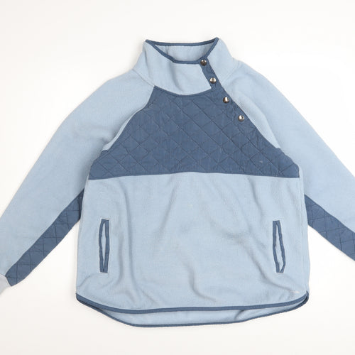 Abercrombie & Fitch Women Blue Quilted Fleece Pullover Sweatshirt L