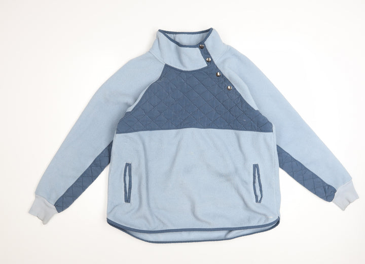 Abercrombie & Fitch Women Blue Quilted Fleece Pullover Sweatshirt L