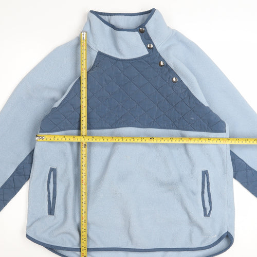 Abercrombie & Fitch Women Blue Quilted Fleece Pullover Sweatshirt L