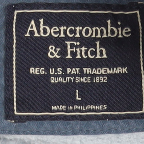 Abercrombie & Fitch Women Blue Quilted Fleece Pullover Sweatshirt L
