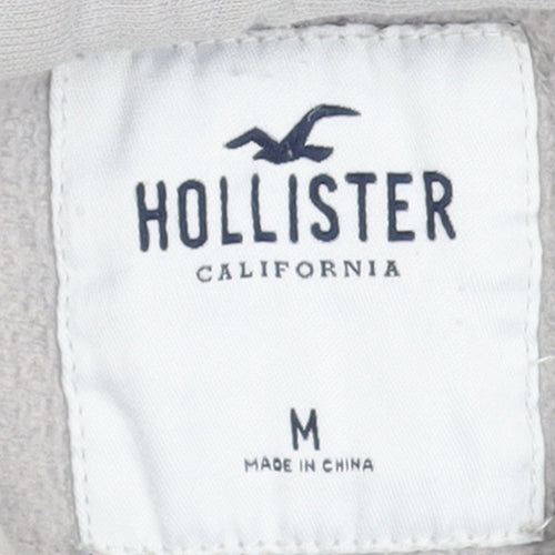 Hollister Men’s Grey Pullover Hoodie M Ombre Logo Sweatshirt