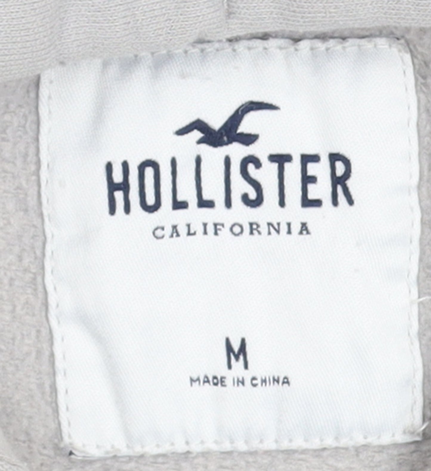 Hollister Men’s Grey Pullover Hoodie M Ombre Logo Sweatshirt