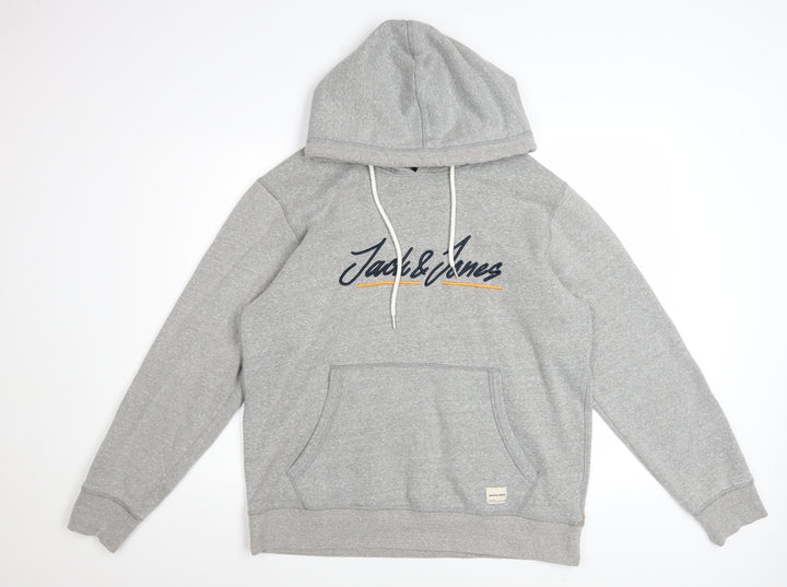Jack & Jones Mens Grey XL Pullover Hoodie Sweatshirt