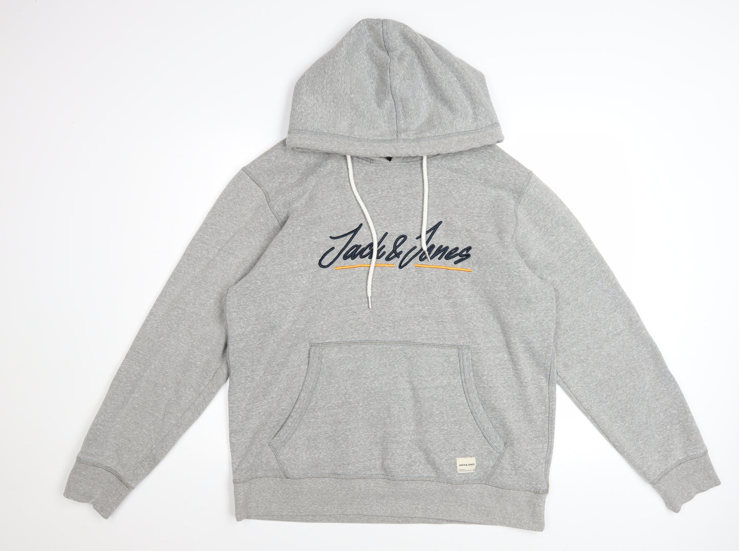 Jack & Jones Mens Grey XL Pullover Hoodie Sweatshirt