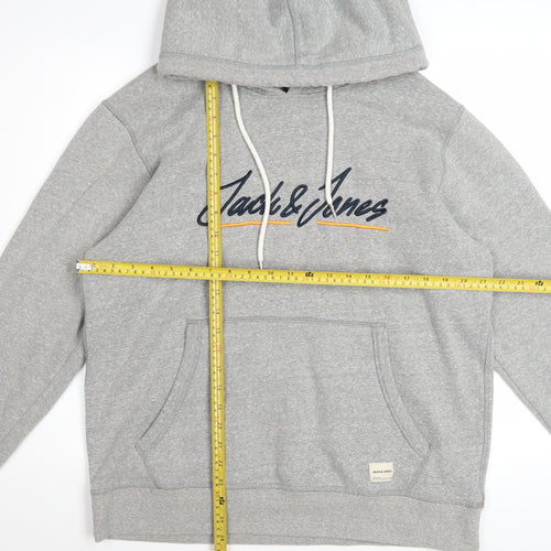 Jack & Jones Mens Grey XL Pullover Hoodie Sweatshirt