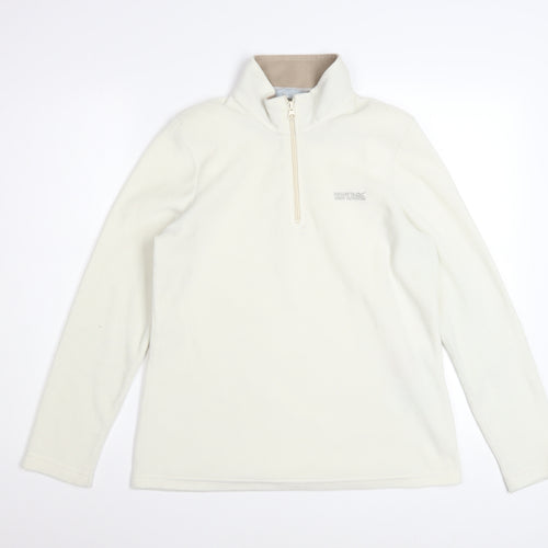 Regatta Women Ivory 1/4 Zip Fleece Pullover UK 12 Outdoor Sweatshirt