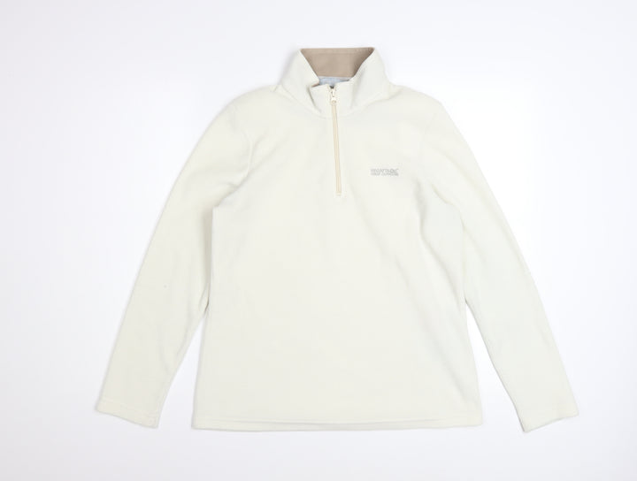 Regatta Women Ivory 1/4 Zip Fleece Pullover UK 12 Outdoor Sweatshirt
