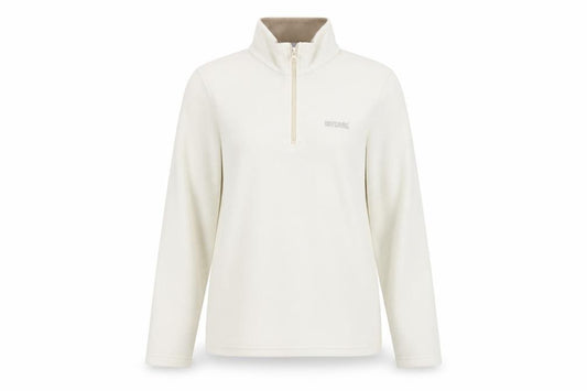 Front view of Regatta Women Ivory 1/4 Zip Fleece Pullover UK 12 Outdoor Sweatshirt