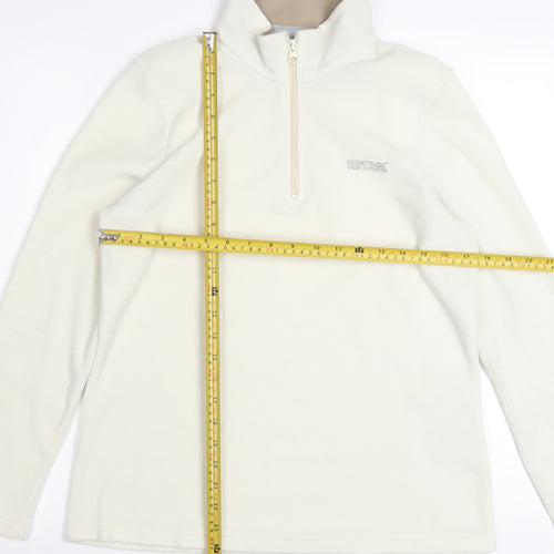 Regatta Women Ivory 1/4 Zip Fleece Pullover UK 12 Outdoor Sweatshirt