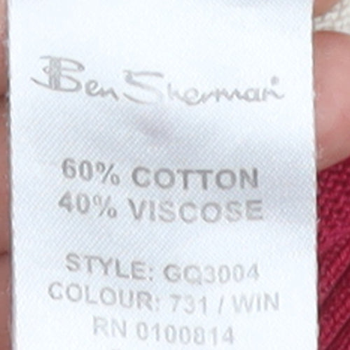 Ben Sherman Women's Red Striped Crew Neck Pullover Jumper XS