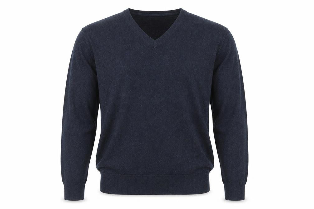 Banana Republic Men's Blue Silk Cotton Cashmere V-Neck Jumper S