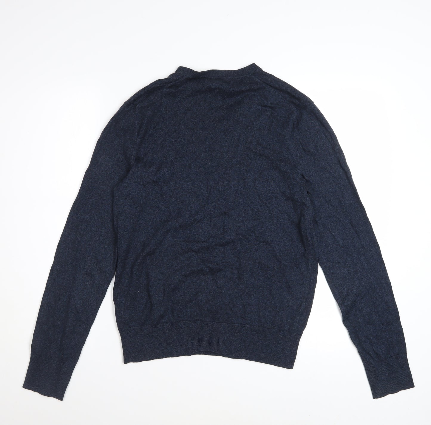 Banana Republic Men's Blue Silk Cotton Cashmere V-Neck Jumper S