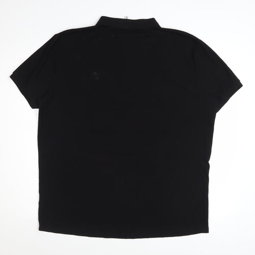 Sailwind Men's Black Short Sleeve Zip Polo Shirt Size L