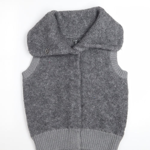 Gap Womens Grey Wool Blend Collared Sleeveless Vest Jumper Size M