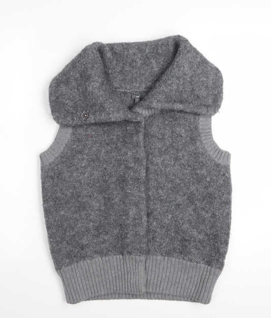 Gap Womens Grey Wool Blend Collared Sleeveless Vest Jumper Size M