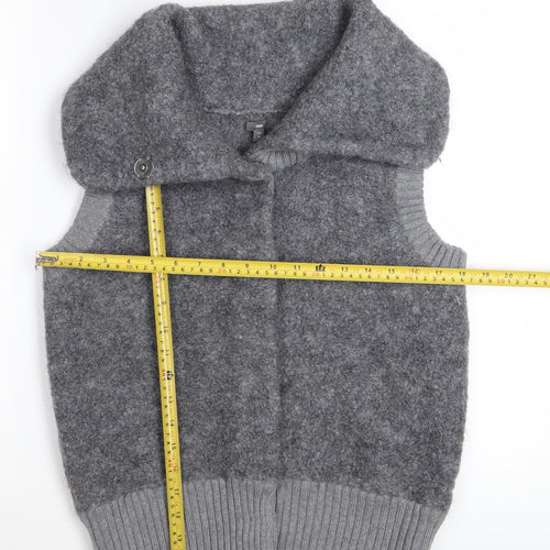 Gap Womens Grey Wool Blend Collared Sleeveless Vest Jumper Size M
