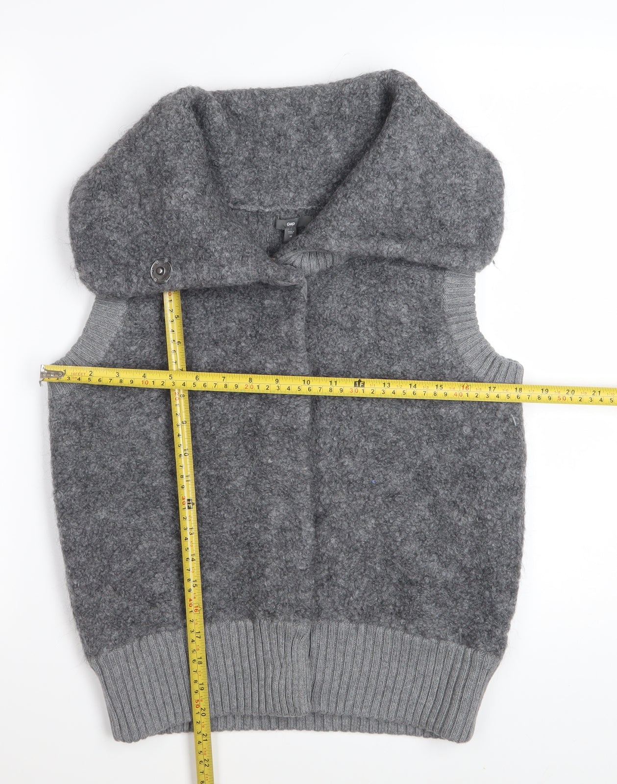 Gap Womens Grey Wool Blend Collared Sleeveless Vest Jumper Size M