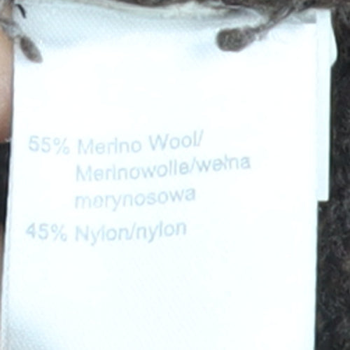 World Republic Men's Brown Wool 1/4 Zip Jumper Size L