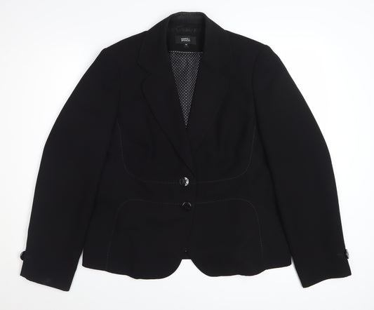 Marks and Spencer Women's Black Size 16 Tailored Blazer Jacket
