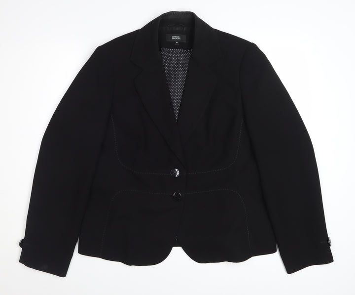 Marks and Spencer Women's Black Size 16 Tailored Blazer Jacket