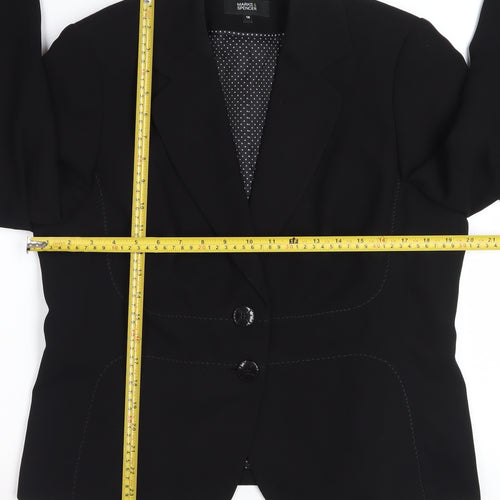 Marks and Spencer Women's Black Size 16 Tailored Blazer Jacket