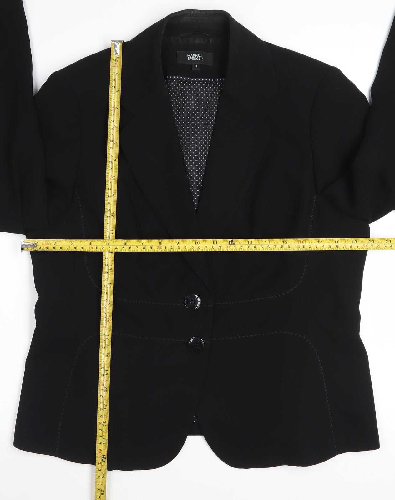 Marks and Spencer Women's Black Size 16 Tailored Blazer Jacket
