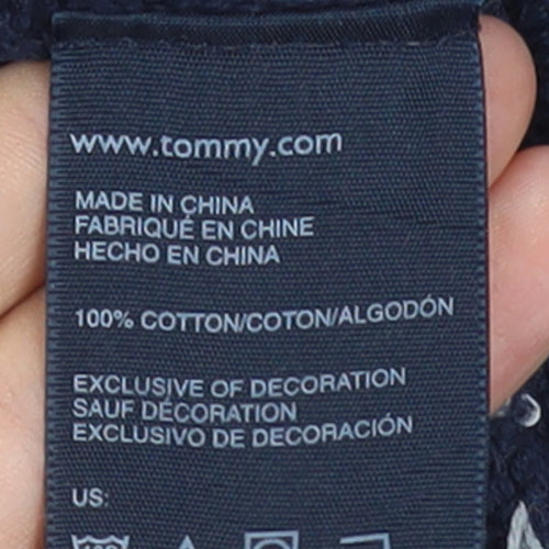 Tommy Hilfiger Boys Blue 12-14 Years Cotton 1/4 Zip High Neck Jumper
